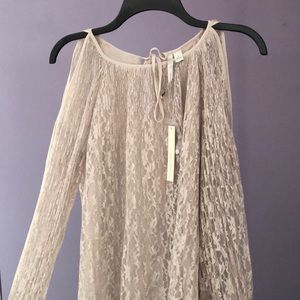 Lace overlay, cold shoulder blouse,BRAND NEW, TAGS